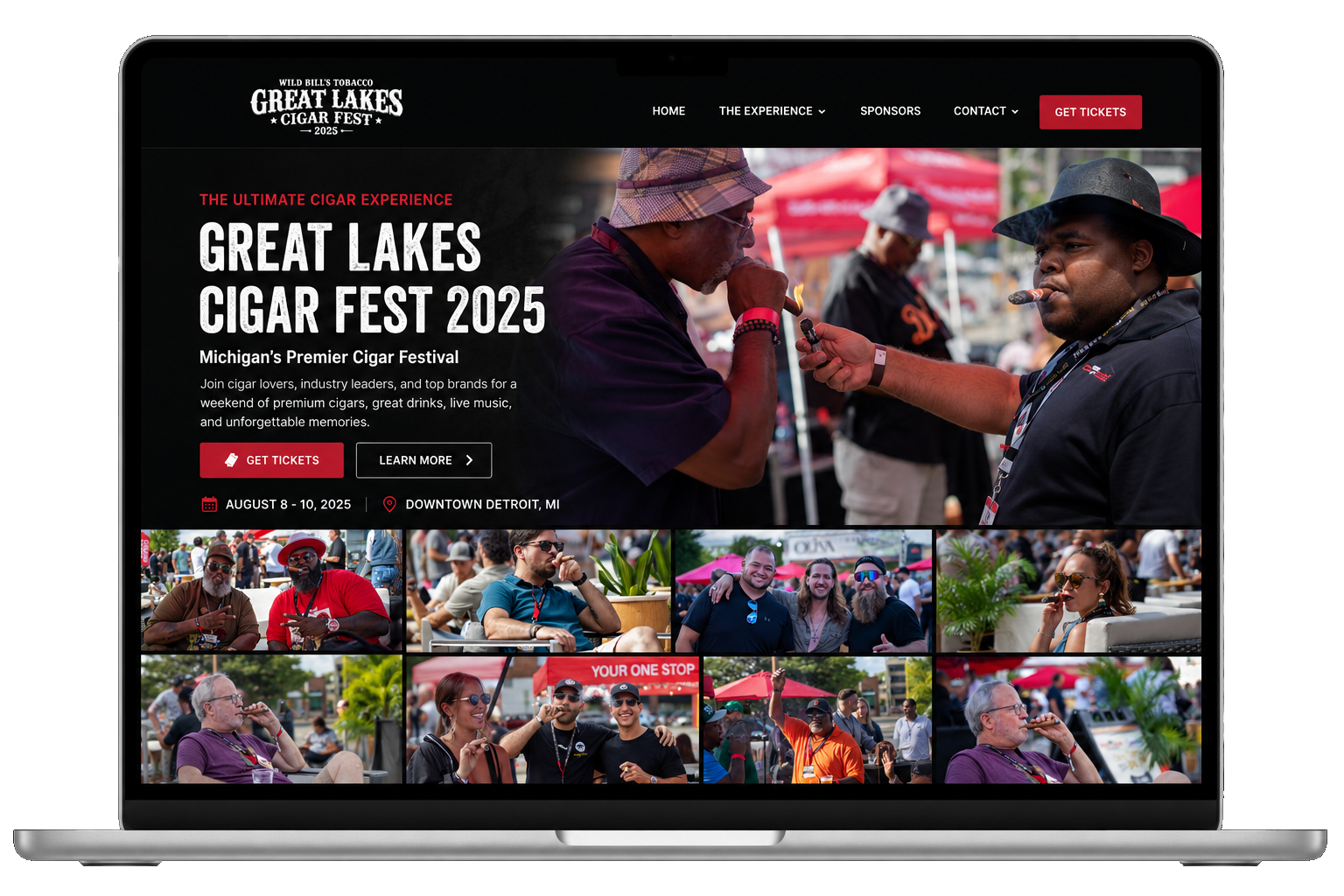 Great Lakes Cigar Fest website design project screenshot